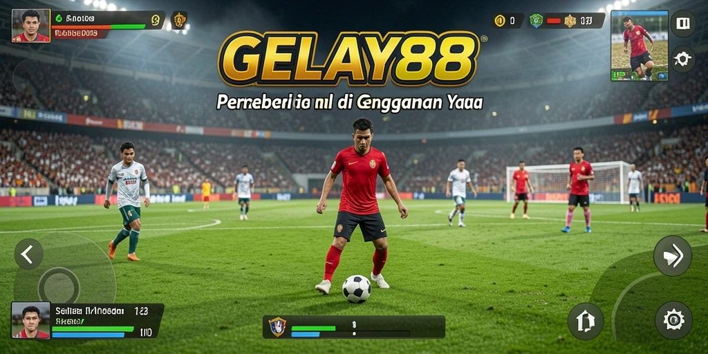 Tampilan utama gameplay sepak bola di GELAY88 yang mendebarkan.