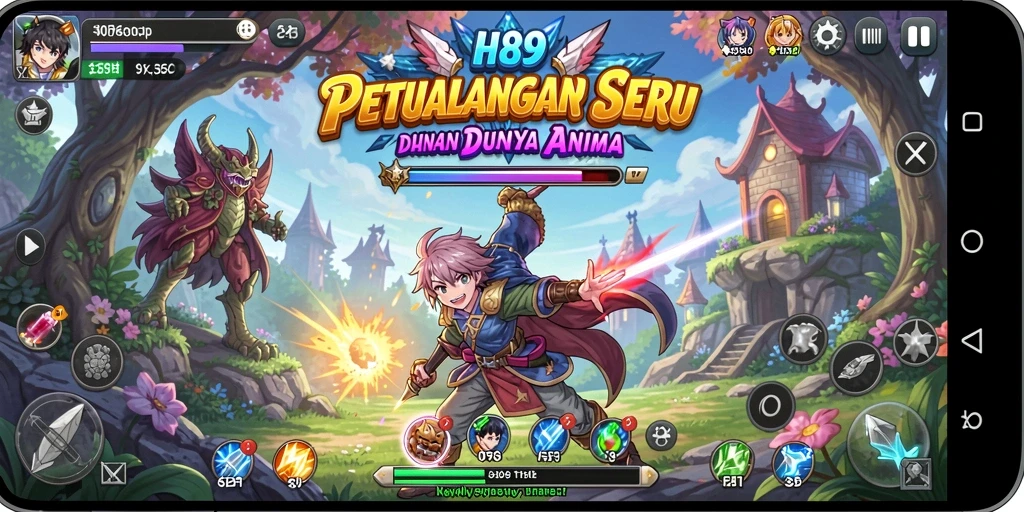 Tampilan gameplay seru H89 dengan karakter Anime yang menarik.