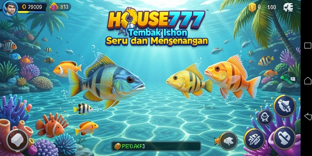 Screenshot utama menunjukkan fitur gameplay menarik dari HOUSE777.
