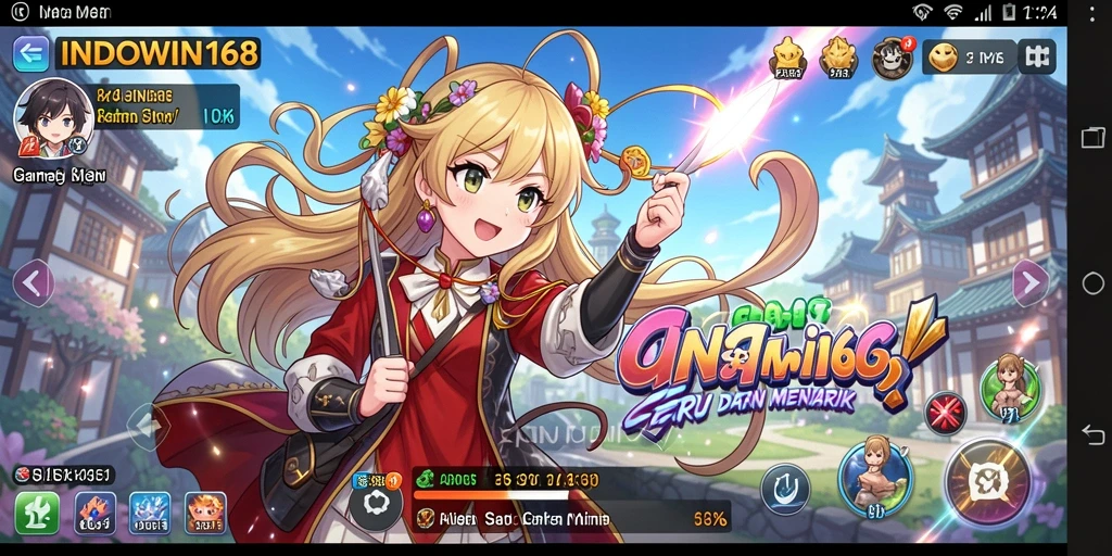 Tangkapan layar gameplay INDOWIN168 yang penuh aksi dan animasi menarik.