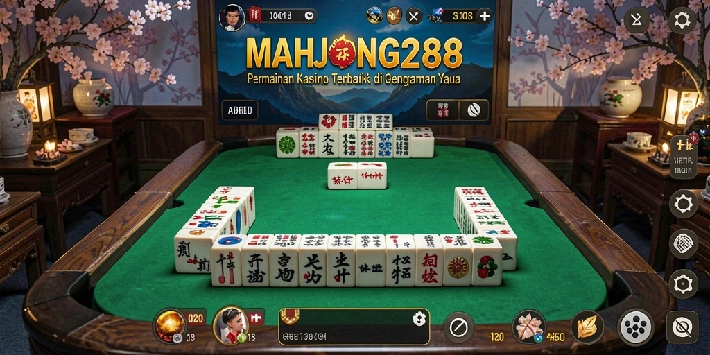 Tampilan gameplay menarik dari MAHJONG288 dengan suasana Kasino yang menggoda.