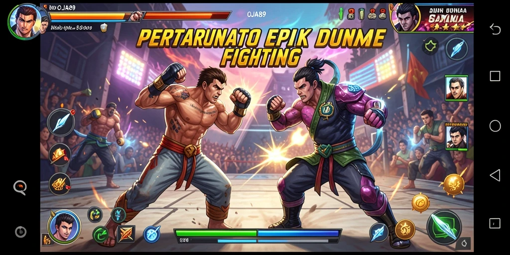Screenshot OJA89 menampilkan aksi pertarungan yang seru.