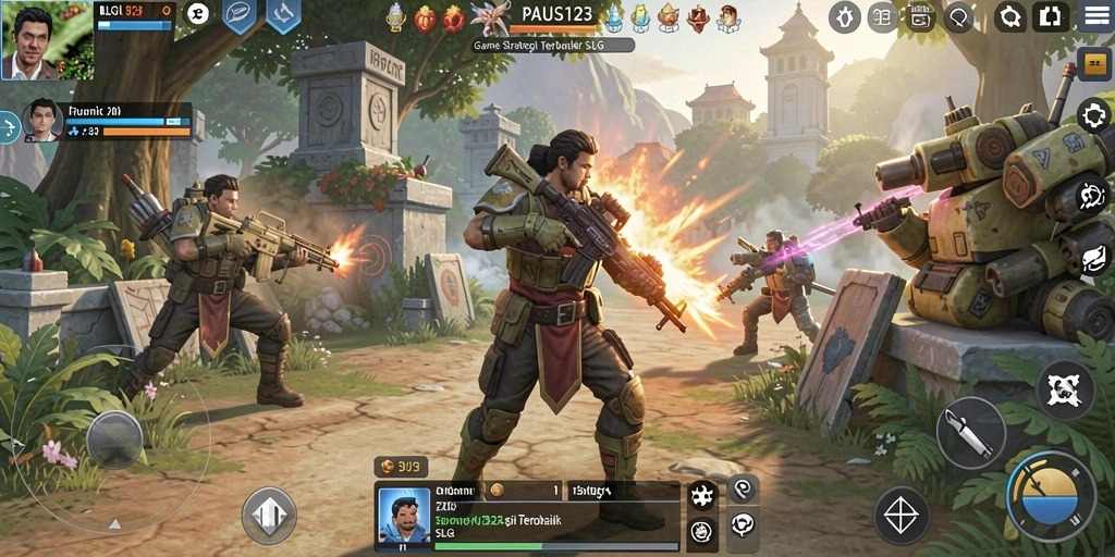 Tangkapan layar gameplay seru PAUS123 dalam mode SLG.
