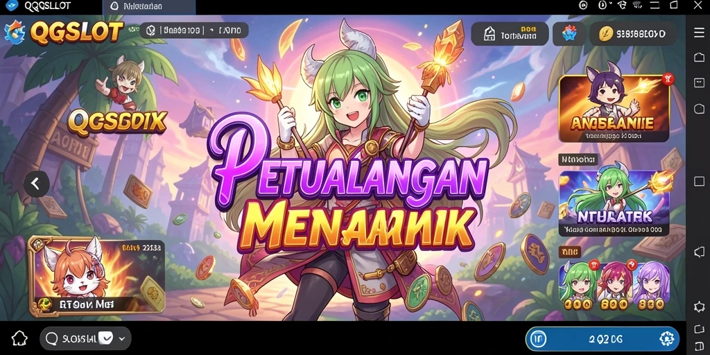 Tampilan gameplay menarik dari QQSLOT dengan karakter anime yang menawan.