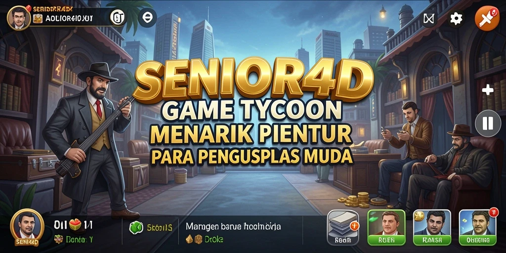 Tampilan gameplay SENIOR4D dengan elemen Tycoon yang menarik.